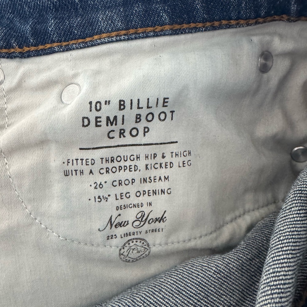 J Crew Demi Boot Crop Button Fly 10” rise Jeans - Picture 5 of 9